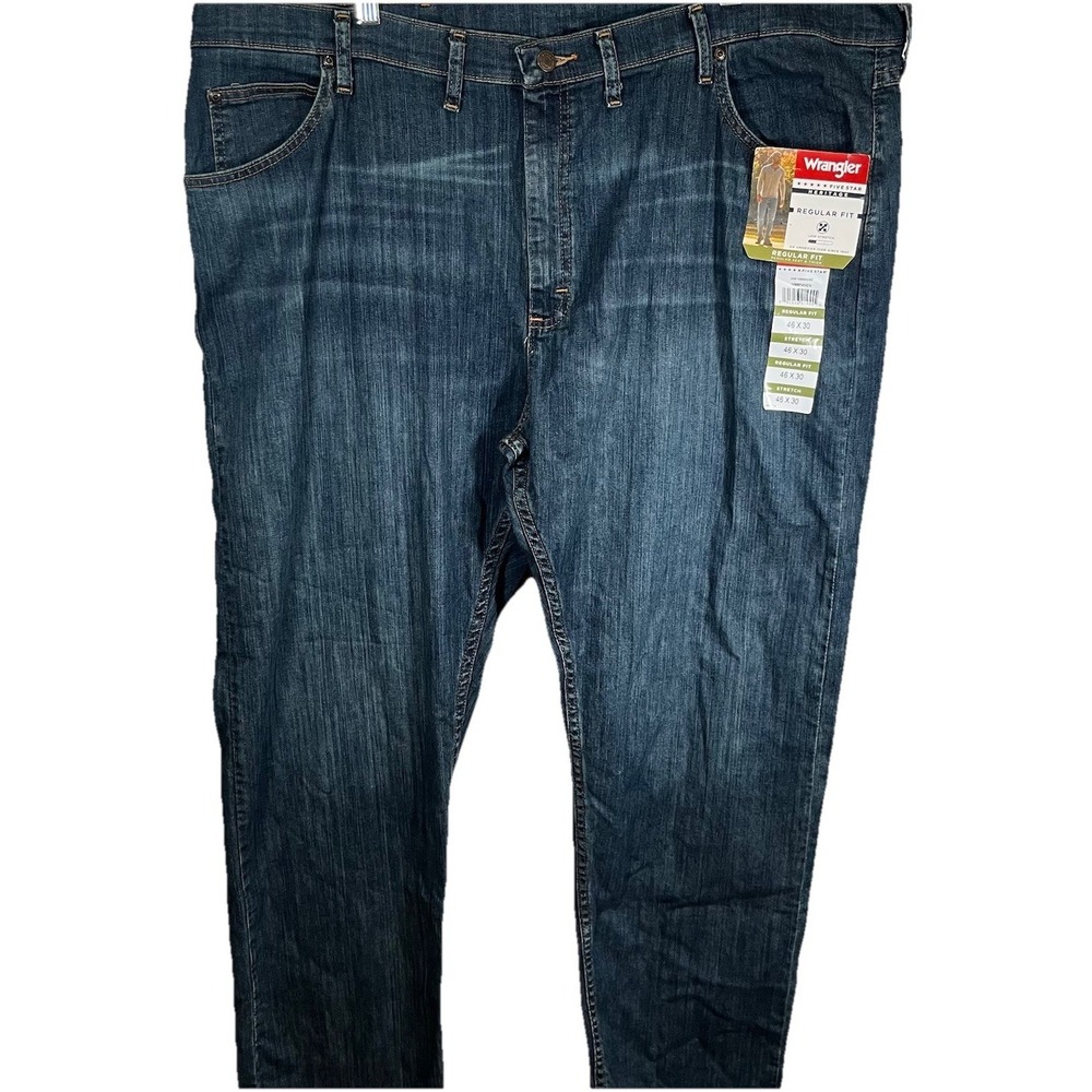Wrangler Five Star Heritage Jeans Men's 46x30 Regular Fit Blue Denim New